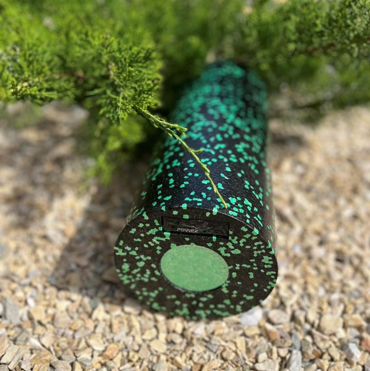 Масажний ролик (роллер) гладкий PowerPlay PP-4348 2 in 1 EPP Foam Roller Чорно/Зелений (33x14см.) - Зображення 7