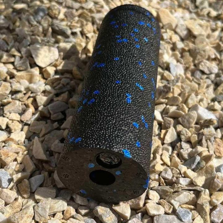 Масажний ролик (роллер) гладкий PowerPlay PP-4346 Mini EPP Foam Roller Чорно/Синій (15x5,3см.) - Зображення 3