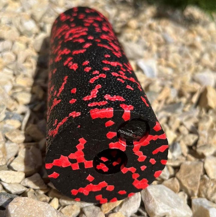 Масажний ролик (роллер) гладкий PowerPlay PP-4346 Mini EPP Foam Roller Чорно/Червоний (15x5,3см.) - Зображення 4