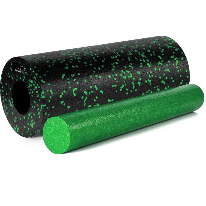 Масажний набір PowerPlay PP_4015 EPP Foam Roller Set 4in1 (2-ва роли + 2-ва м'ячі) Чорно-зелений - Зображення 2