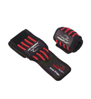 Кистьові бинти PowerPlay 3081 Gym WristT Wraps Чорно-Червоні - Зображення 2