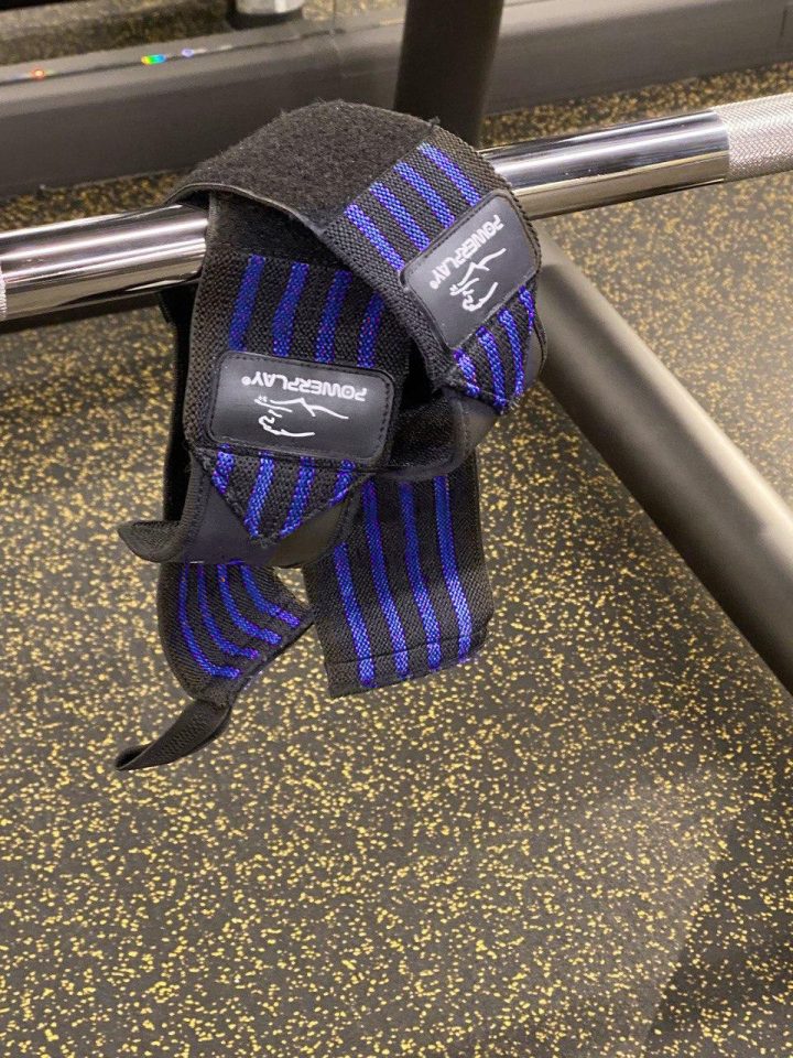 Кистьові бинти PowerPlay 3081 Gym WristT Wraps Чорно-Сині - Зображення 7