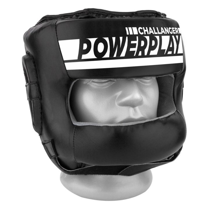 Боксерський шолом тренувальний PowerPlay 3067 з бампером PU + Amara Чорний XL (капа в комплекті) - Зображення 2
