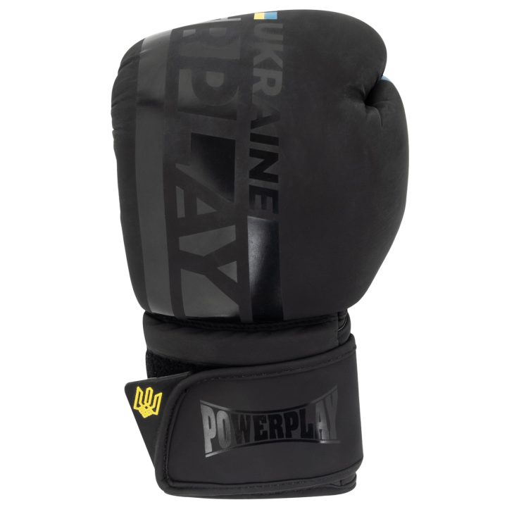 Боксерські рукавиці PowerPlay 3021 Ukraine Чорні 16 унцій - Зображення 2