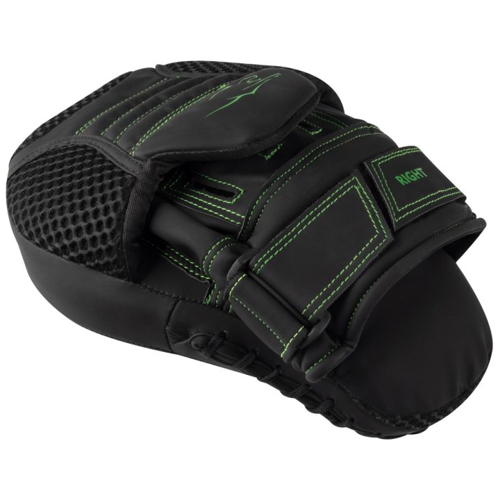 Лапи боксерські PowerPlay 3044 Pro Carbon Ultra Series Чорно-Зеленіі PU [пара] - Зображення 4