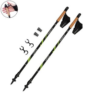 Палиці для скандинавської ходьби PowerPlay 9104 Lykke 80-135 см Black/Green (пара) - Зображення 1