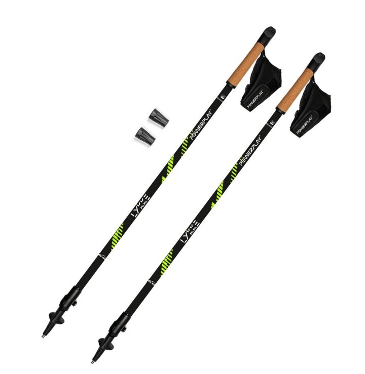 Палиці для скандинавської ходьби PowerPlay 9104 Lykke 80-135 см Black/Green (пара) - Зображення 2