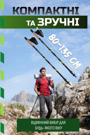 Палиці для скандинавської ходьби PowerPlay 9111 Lykke Green 80-135 см (пара)  + 2-ві пари чобітків + чохол - Зображення 2