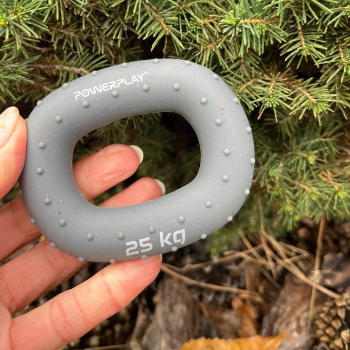 Еспандер кистьовий силіконовий PowerPlay PP-4337 Hand Grip Large 25 кг. Сірий - Зображення 3