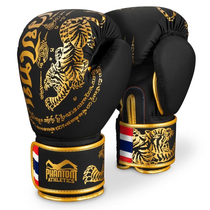 Боксерські рукавиці Phantom Muay Thai Black Gold 12 унцій (Бинти 4м. в подарунок) - Зображення 2