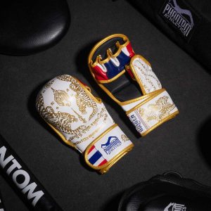 Рукавиці для ММА Phantom Muay Thai White Gold L/XL (капа в подарунок) - Зображення 5