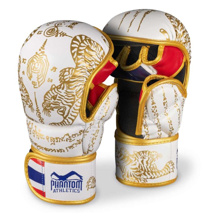 Рукавиці для ММА Phantom Muay Thai White Gold S/M (капа в подарунок) - Зображення 2