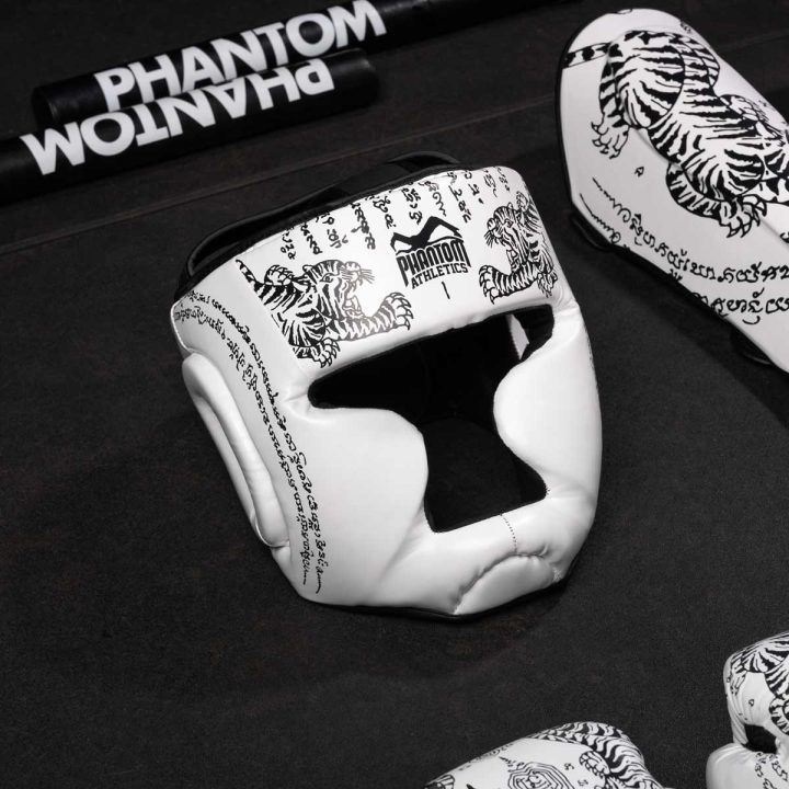 Боксерський шолом Phantom Muay Thai Full Face White (капа в подарунок) - Зображення 5