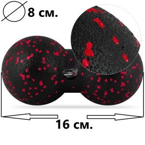 Набір для масажу та йоги PowerPlay PP_4096 (Ролик 33*14 + 2-ва мячі) Black + резинка 11 кг. - Зображення 9