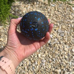 Набір для масажу та йоги PowerPlay PP_4091 EPP (2 м'ячики + валик масажер 15*5,3 см.) Blue  + резинка 7,5 кг. - Зображення 5