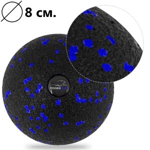 Набір для масажу та йоги PowerPlay PP_4093 EPP (3 м'ячики + валик масажер 15*5,3см.) Blue + резинка 7,5кг. - Зображення 7