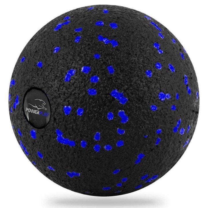 Набір для масажу та йоги PowerPlay PP_4091 EPP (2 м'ячики + валик масажер 15*5,3 см.) Blue + резинка 7,5 кг. - Зображення 2
