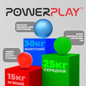 Набір силіконових еспандерів-м'яч (тренажер для кисті) PowerPlay PP-4339 Grip Ball Set (набір 3 шт.) - Зображення 7
