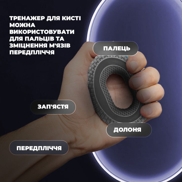 Еспандер кистьовий силіконовий PowerPlay PP-4333 Hand Grip Large 25 кг. Сірий - Зображення 7