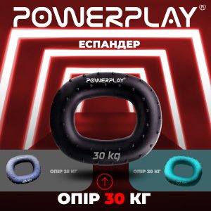 Еспандер кистьовий силіконовий PowerPlay PP-4337 Hand Grip Hard 30 кг. Чорний - Зображення 8