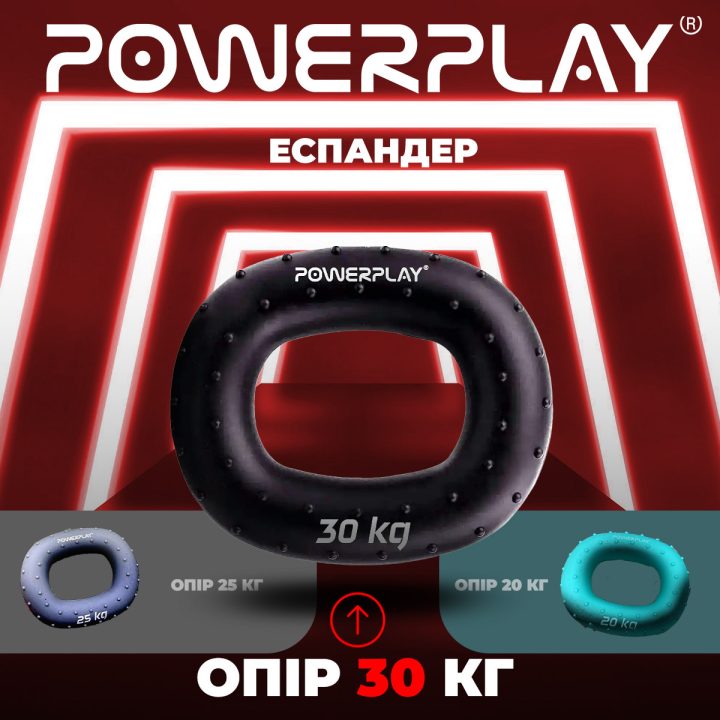 Еспандер кистьовий силіконовий PowerPlay PP-4337 Hand Grip Hard 30 кг. Чорний - Зображення 8
