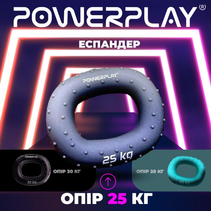 Еспандер кистьовий силіконовий PowerPlay PP-4337 Hand Grip Large 25 кг. Сірий - Зображення 7