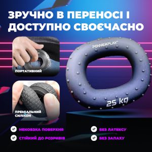 Еспандер кистьовий силіконовий PowerPlay PP-4337 Hand Grip Large 25 кг. Сірий - Зображення 9