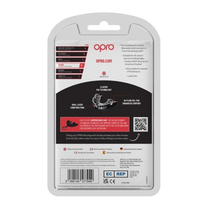 Капа OPRO Silver UFC дитяча (вік до 10) White/Silver (ufc.102515003) - Зображення 3
