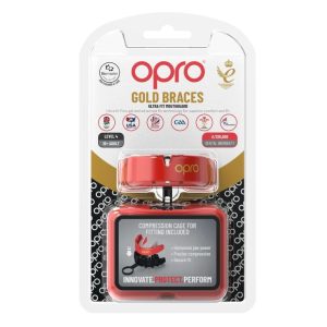 Капа OPRO Gold Braces під брекети доросла (вік 11+) Red/Pearl (art.102506003) - Зображення 5