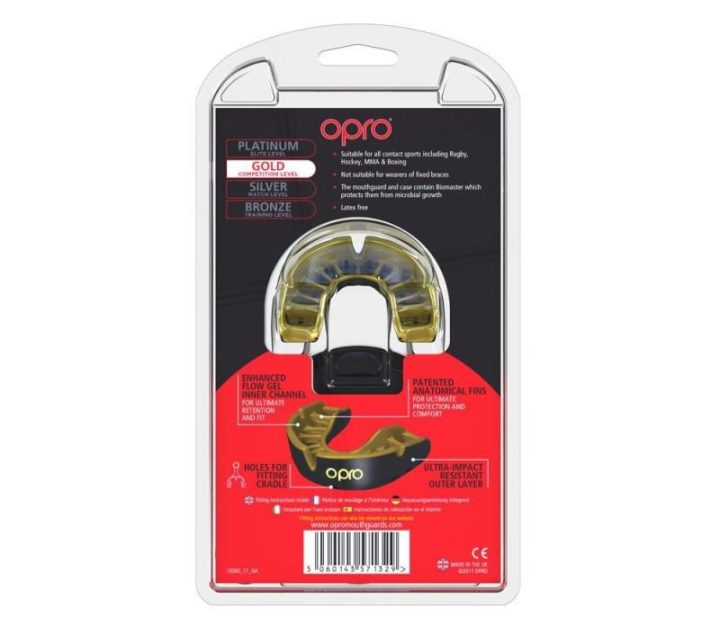 Капа OPRO Gold доросла (вік 11+) Black/Gold (art.102504001) - Зображення 7
