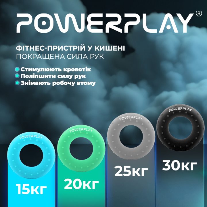 Еспандер кистьовий силіконовий PowerPlay PP-4338 Hand Grip Medium 20 кг. Зелений - Зображення 10