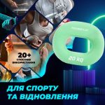 Еспандер кистьовий силіконовий PowerPlay PP-4336 Hand Grip Medium 20 кг. Зелений - Зображення 7