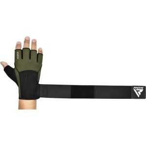 Рукавички для фітнесу RDX W3 ARMY GREEN WITH EVA PADDING-M - Зображення 6