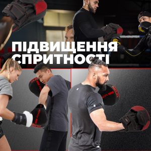 Лапи боксерські PowerPlay 3044 Pro Carbon Ultra Series Чорно-Червоні PU [пара] - Зображення 10