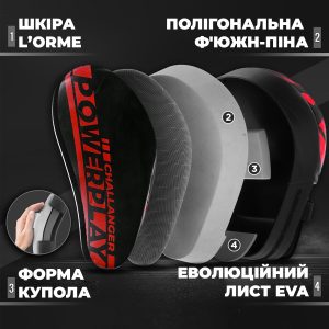 Лапи боксерські PowerPlay 3041 Чорно-Червоні PU [пара] - Зображення 8
