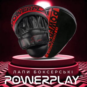 Лапи боксерські PowerPlay 3041 Чорно-Червоні PU [пара] - Зображення 7