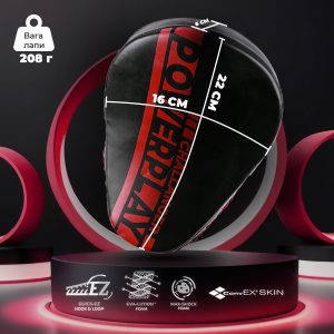 Лапи боксерські PowerPlay 3041 Чорно-Червоні PU [пара] - Зображення 9