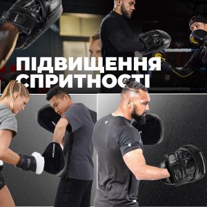Лапи боксерські PowerPlay 3041 Чорні PU [пара] - Зображення 10