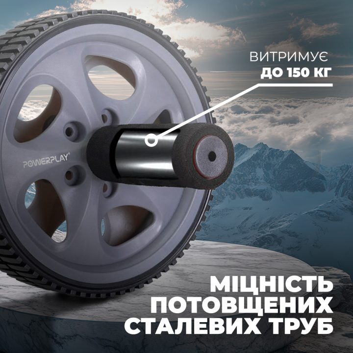 Колесо для преса PowerPlay PP-4345 Exercise Wheel (d16.5cm.) Сіре - Зображення 8