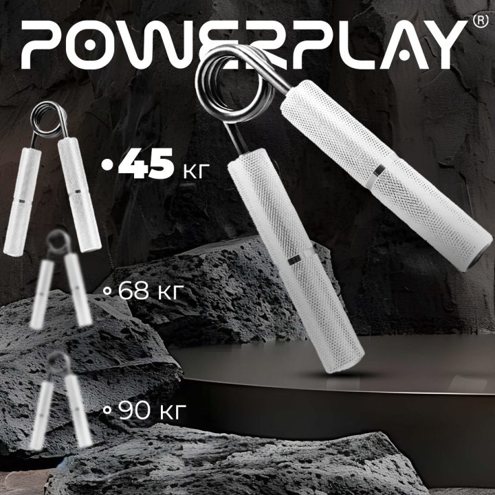 Еспандер-ножиці алюмінієвий PowerPlay 4322 (45 кг) Hand Grip Срібний - Зображення 10