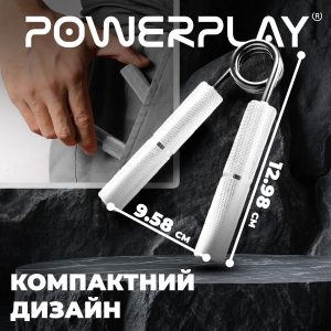 Еспандер-ножиці алюмінієвий PowerPlay 4322 (45 кг) Hand Grip Срібний - Зображення 9