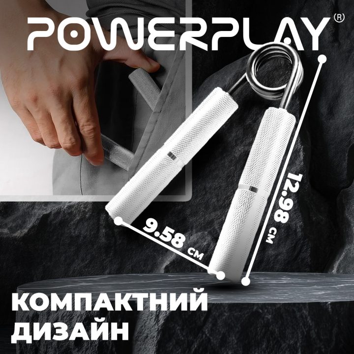 Еспандер-ножиці алюмінієвий PowerPlay 4322 (45 кг) Hand Grip Срібний - Зображення 9