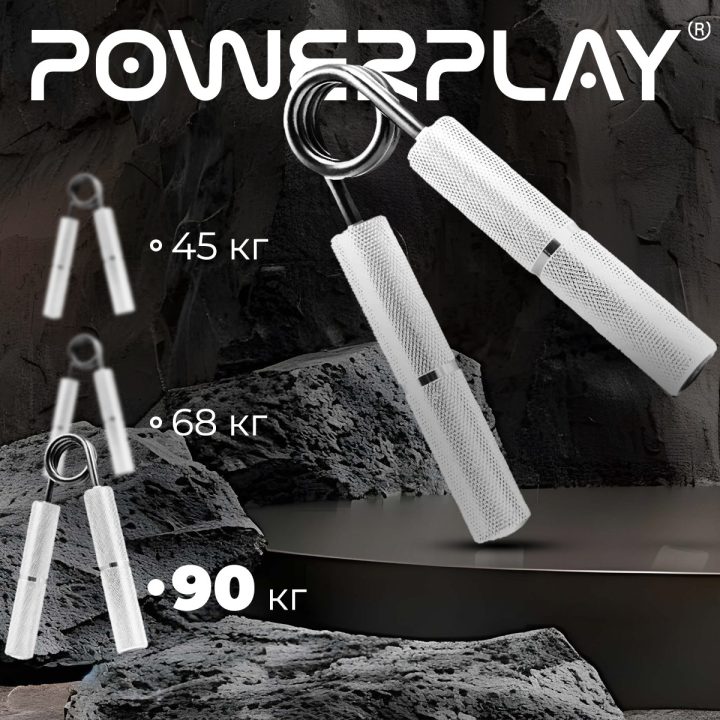 Еспандер-ножиці алюмінієвий PowerPlay 4322 (90 кг) Hand Grip Срібний - Зображення 10