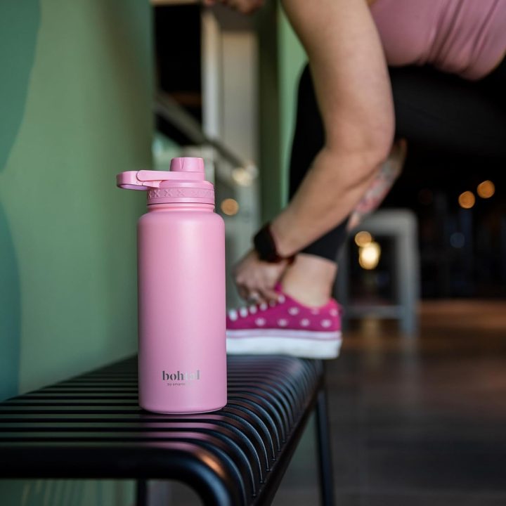 Пляшка для води металева Bohtal Insulated Sports Bottle 960 ml/32 oz Pink - Зображення 5