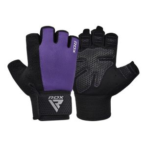 Рукавички для фітнесу RDX W1 HALF PURPLE PLUS-M - Зображення 4