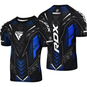 Рашгард RDX на короткий рукав, схвалена IMMAF, Чорно синій XL - Зображення 3