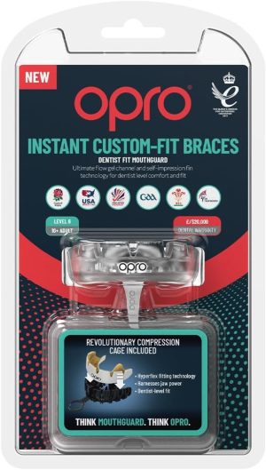 Капа OPRO Instant Single Colour Braces доросла (вік 11+) Clear (art.102522007) - Зображення 5