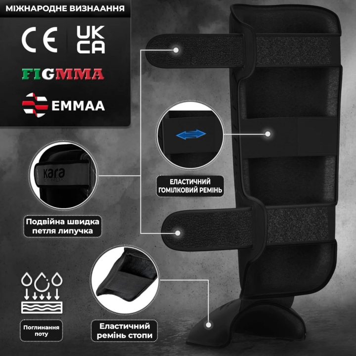 Захист гомілки та стопи RDX F6 KARA Shin Instep Guards Black XL - Зображення 9