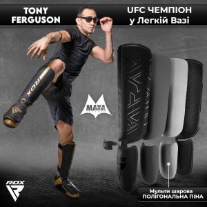 Захист гомілки та стопи RDX F6 KARA Shin Instep Guards Black L - Зображення 8
