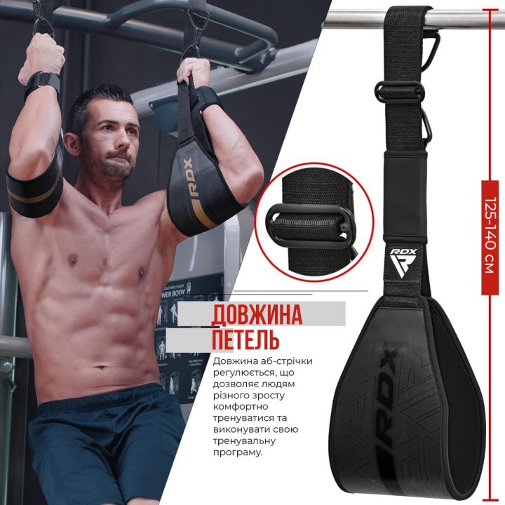 Петлі підвісні (петлі Береша) RDX F6 KARA Gym Workout Abs Straps Black/White - Зображення 8